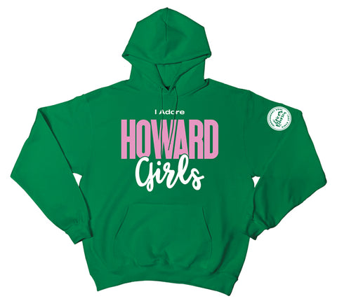 "I Adore Howard Girls" Green Pullover Hood