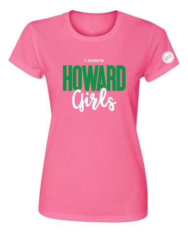 "I Adore Howard Girls" Women's Pink T-Shirts